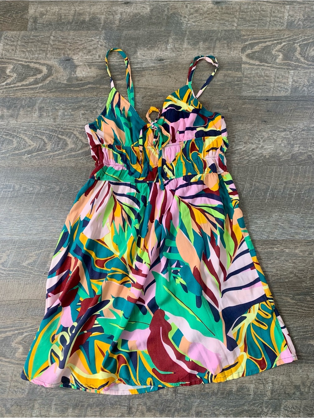 Vibrant Boho Maximalist Tropical Print Sundress - Multicolor